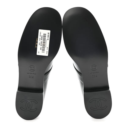Chanel Calfskin Patent Mary Janes Flats 38.5 Black 6 of 10