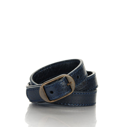 Balenciaga Agneau Arena Classic Hardware Triple Tour Bracelet S Bleu Obscur 5 of 6
