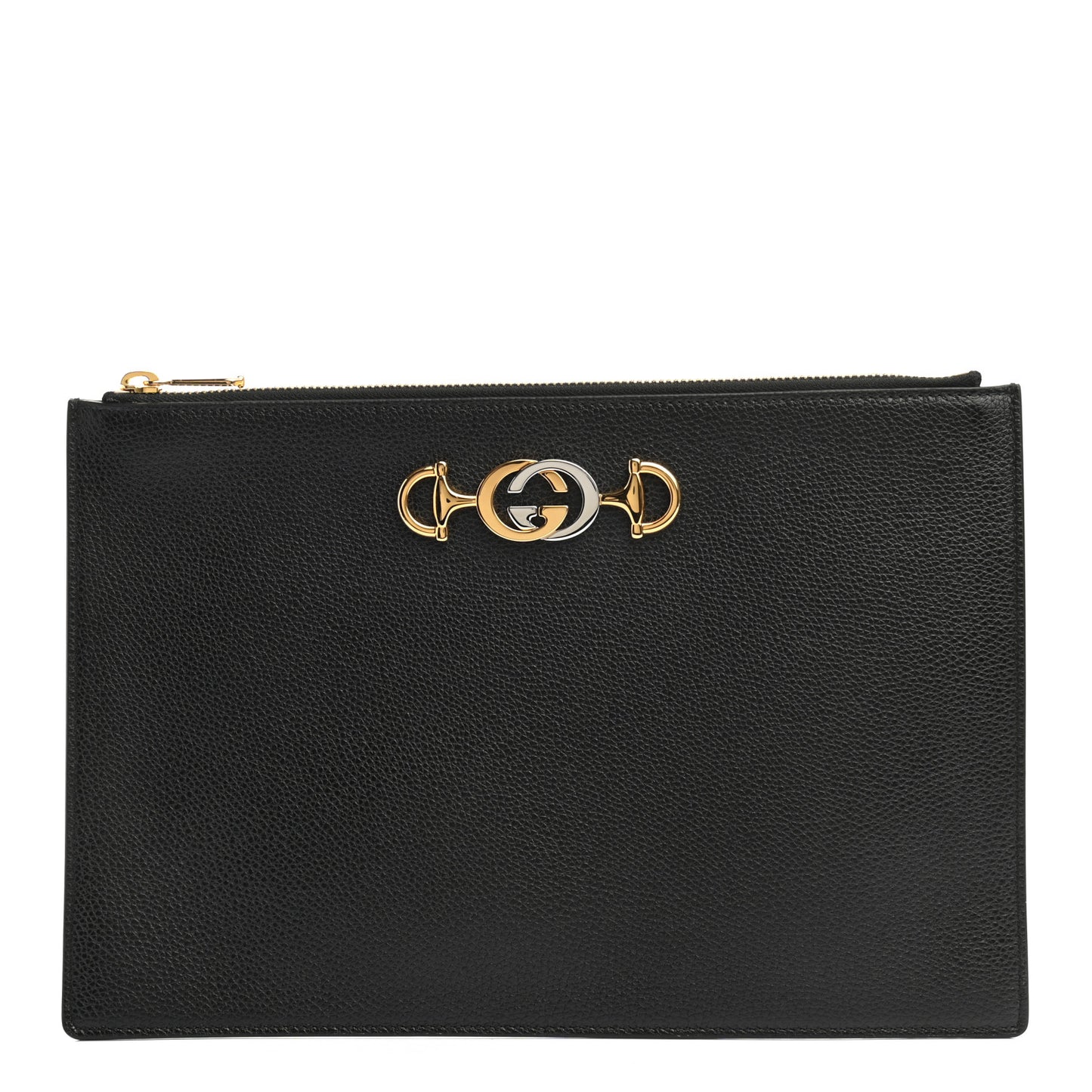 Grainy Calfskin Zumi Pouch Black