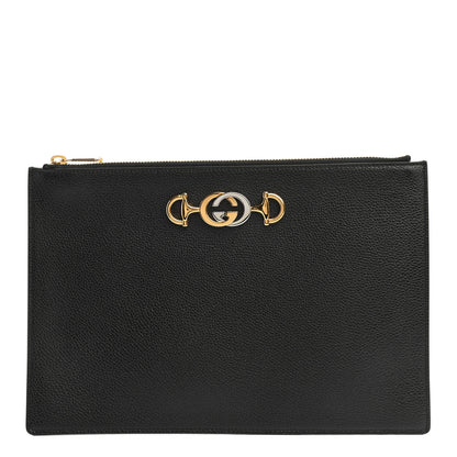 Gucci Grainy Calfskin Zumi Pouch Black 1 of 7