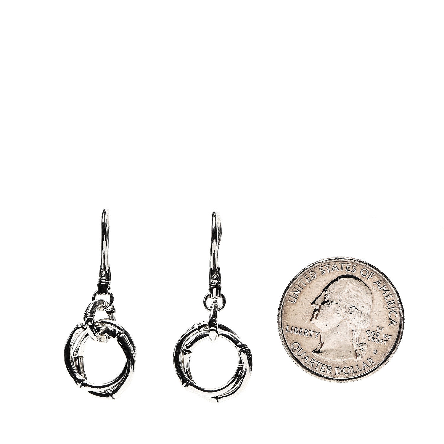 John Hardy Sterling Silver Bamboo Circle Drop Earrings 2 of 4