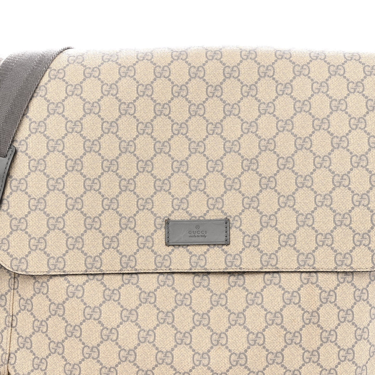 GG Plus Monogram Messenger Diaper Bag Ecru Grigio