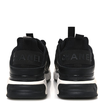 Chanel Velvet Calfskin Mixed Fibers CC Sneakers 38.5 Black 6 of 9