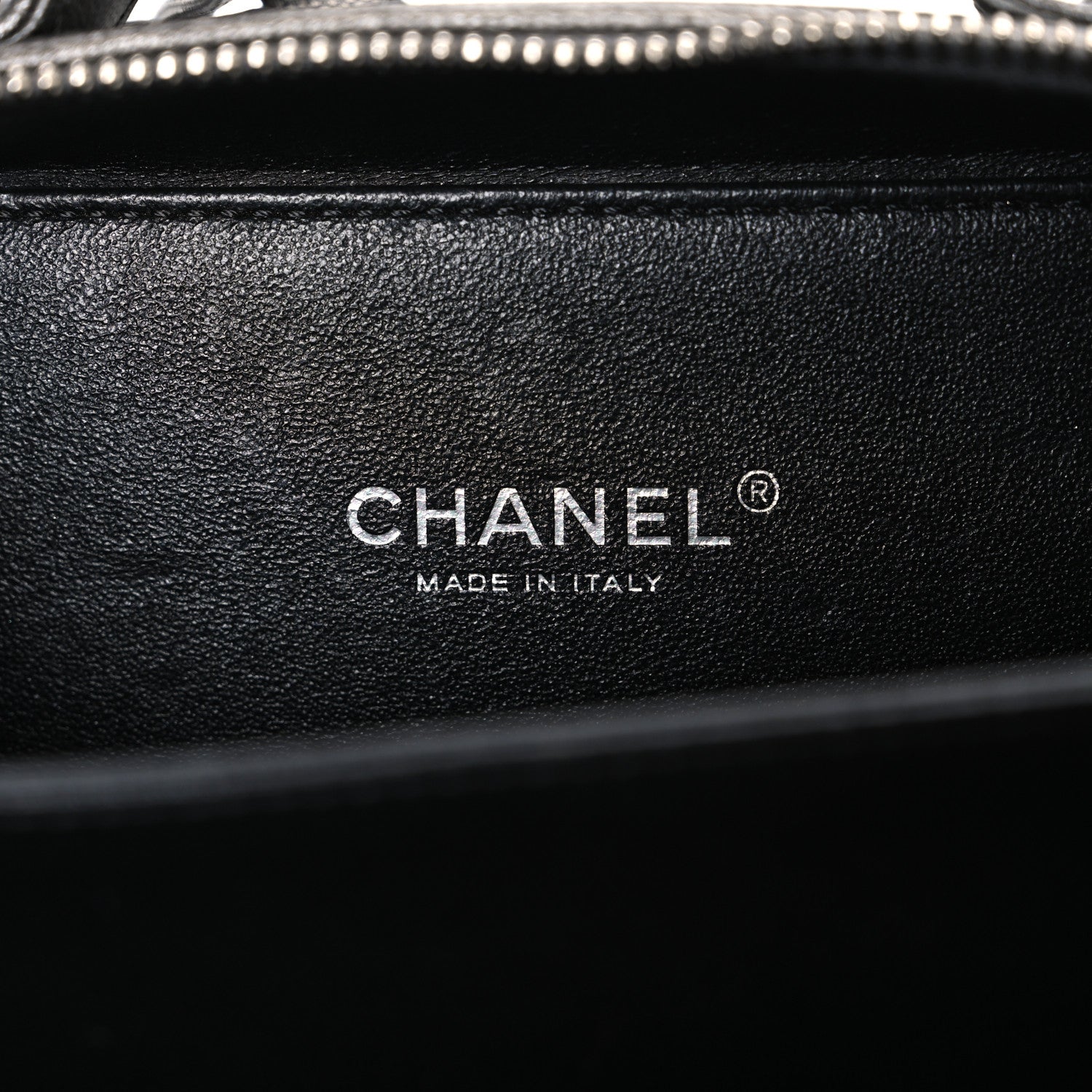 Chanel Metallic Caviar Quilted Small CC Filigree Vanity Case Dark Silver 6 of 10