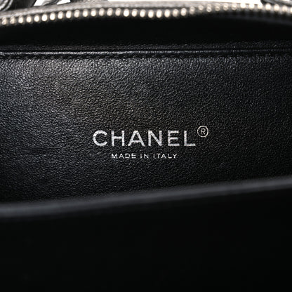 Chanel Metallic Caviar Quilted Small CC Filigree Vanity Case Dark Silver 6 of 10