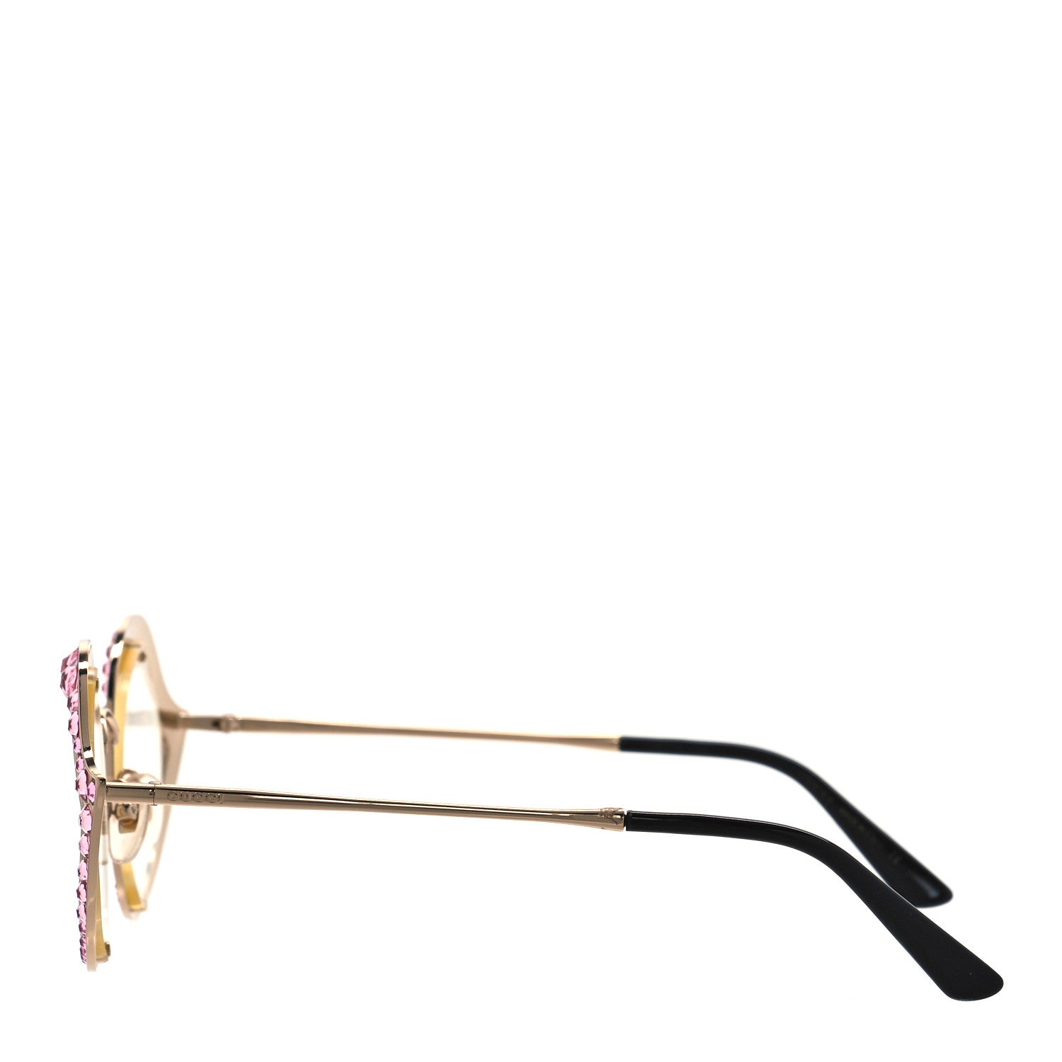 Gucci Metal Crystal Cat Eye Sunglasses GG0046S Pink 2 of 7