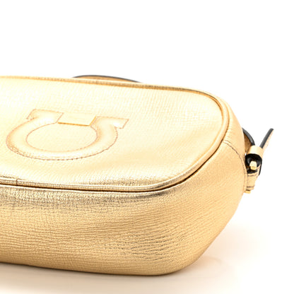 Salvatore Ferragamo Metallic Calfskin City Goncho Crossbody Camera Bag Gold 9 of 11
