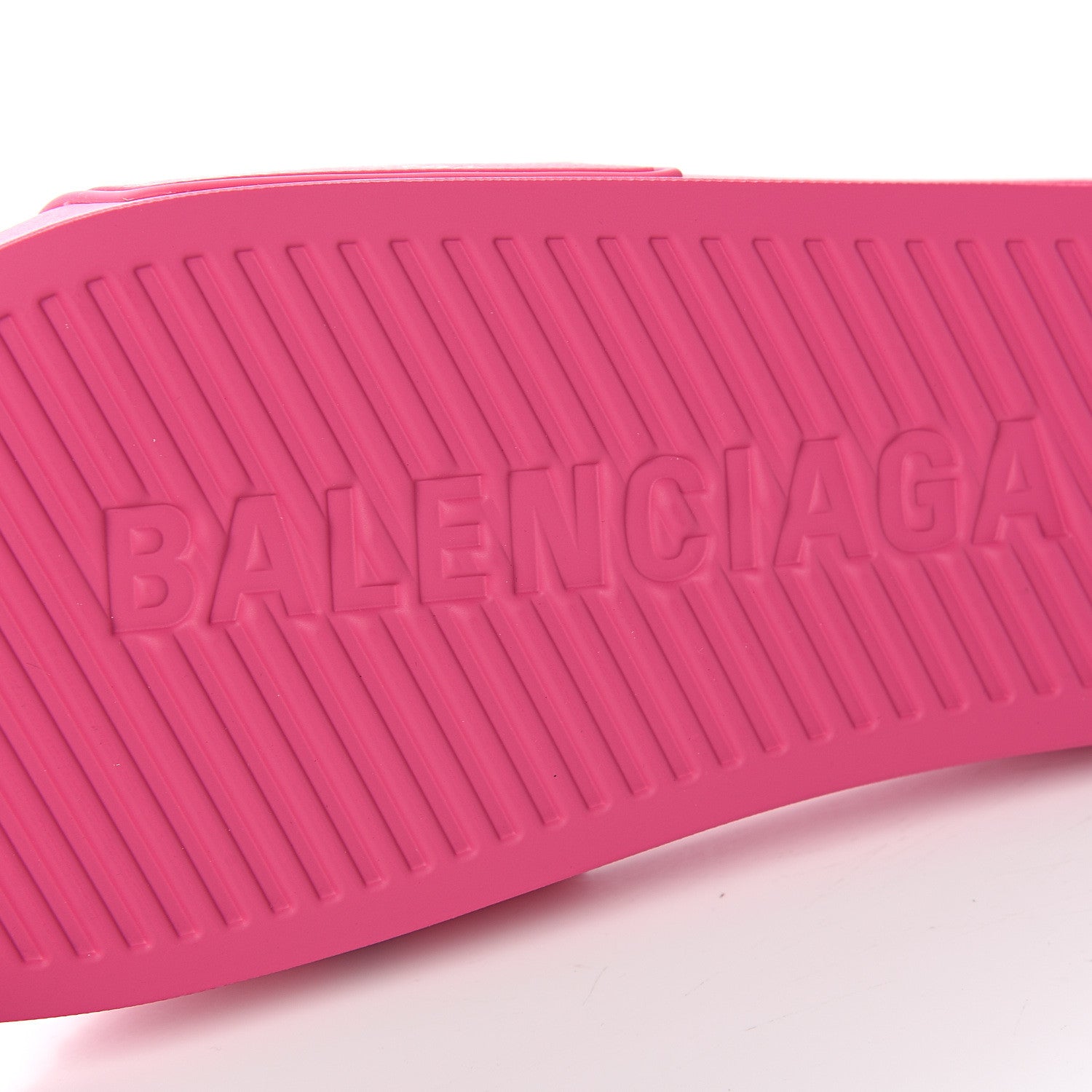 Balenciaga Rubber Allover Logo Womens Pool Slide Sandals 37 Pink Black 6 of 8