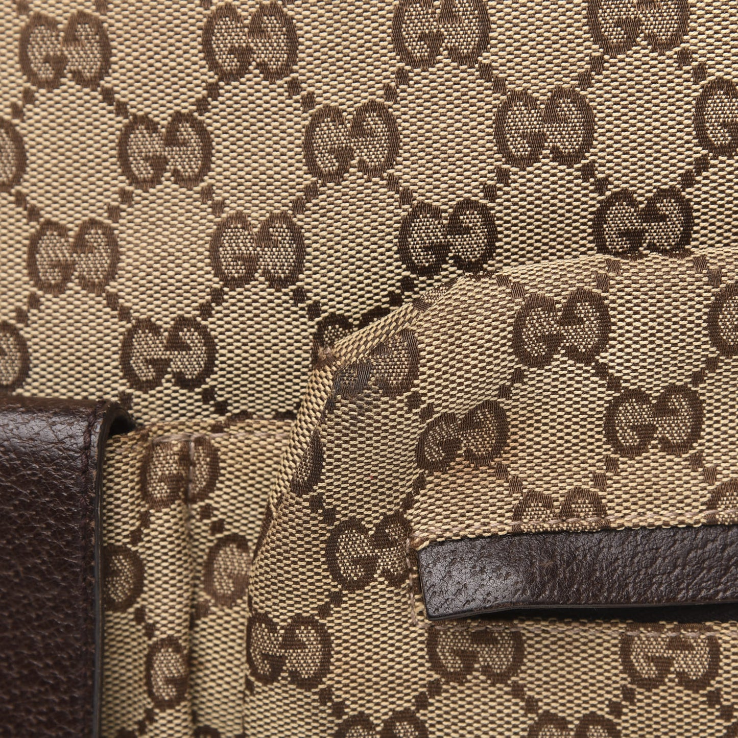 Monogram Web Medium Double Pocket Messenger Bag Dark Brown