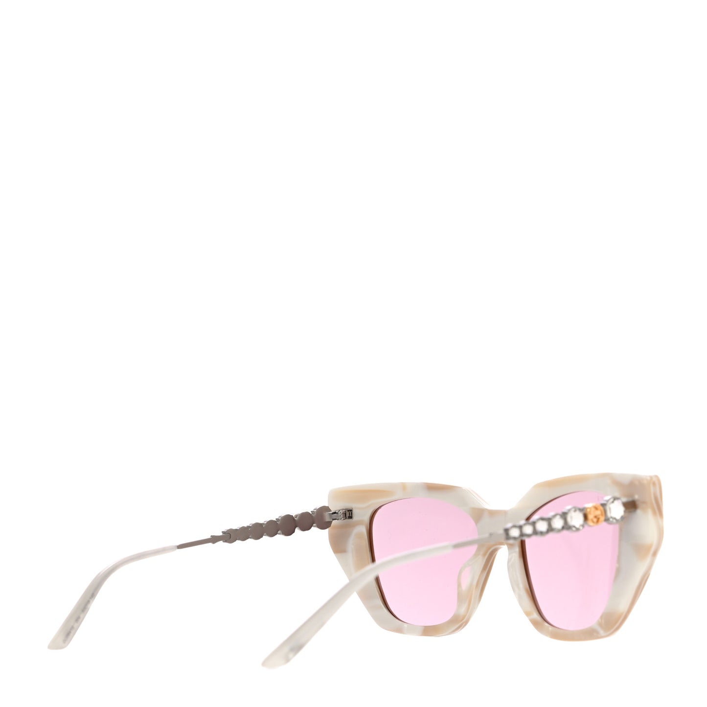 Crystal Embellished Cat Eye GG0641S Sunglasses White