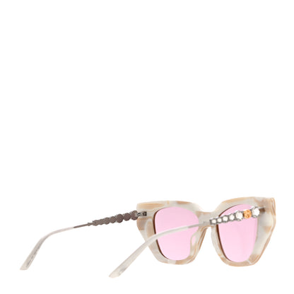 Gucci Crystal Embellished Cat Eye GG0641S Sunglasses White 3 of 7