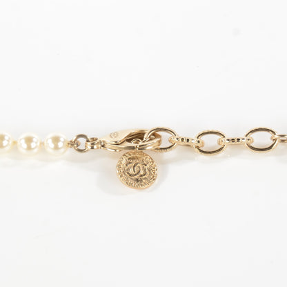 Chanel Graduated Pearl Long CC Necklace Gold 5 of 6