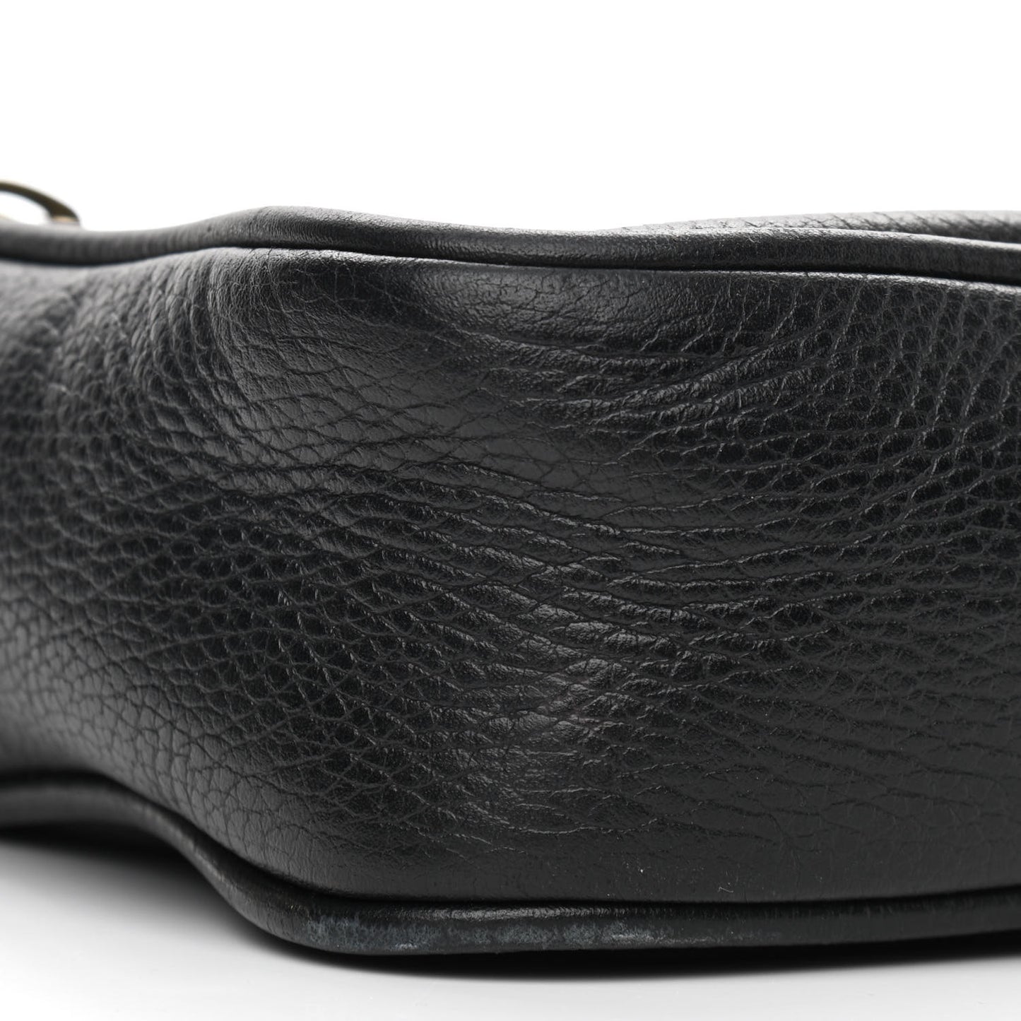 Grained Calfskin Logo Messenger Bag Black