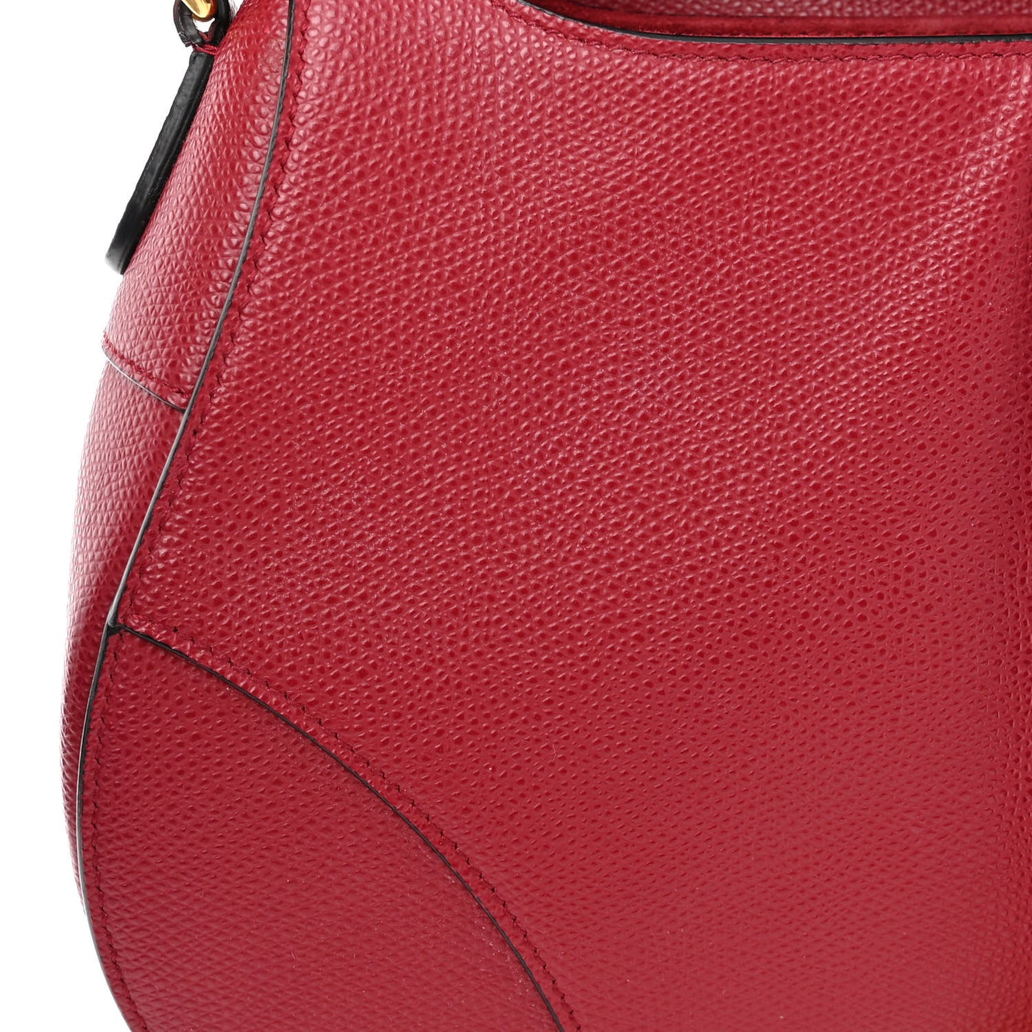 Grained Calfskin Saddle Bag Red