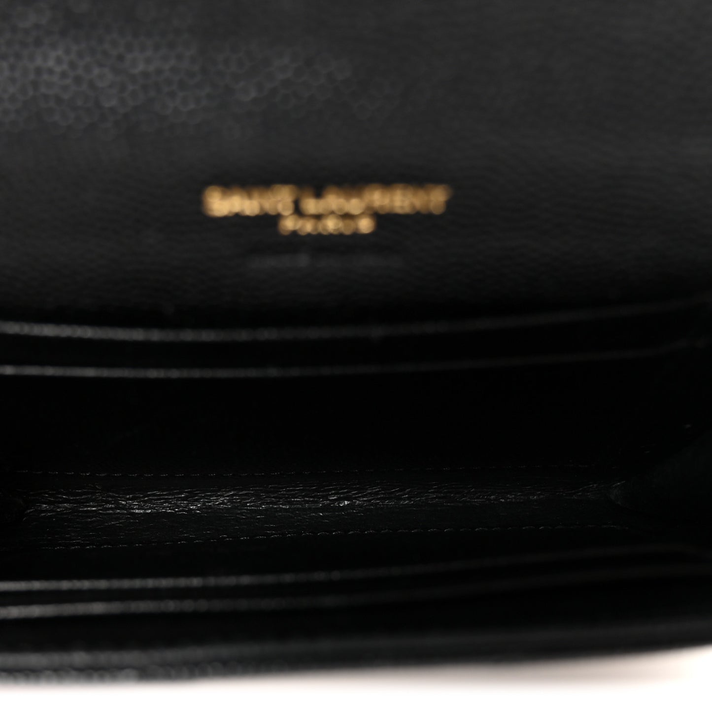 Grain De Poudre Matelasse Chevron Small Monogram Envelope Wallet Black