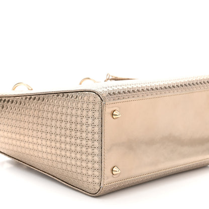 Christian Dior CHRISTIAN DIOR Metallic Patent Micro-Cannage Medium Lady Dior 9 of 13