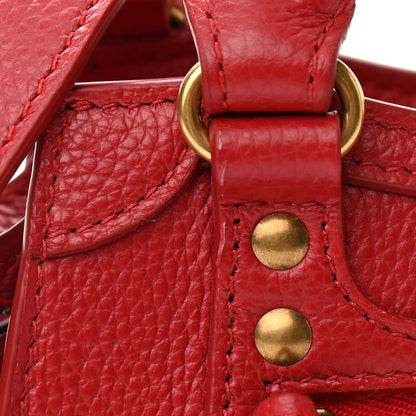 Balenciaga Grained Calfskin Neo Classic Gold Hardware Nano City Crossbody Medium Red 14 of 14