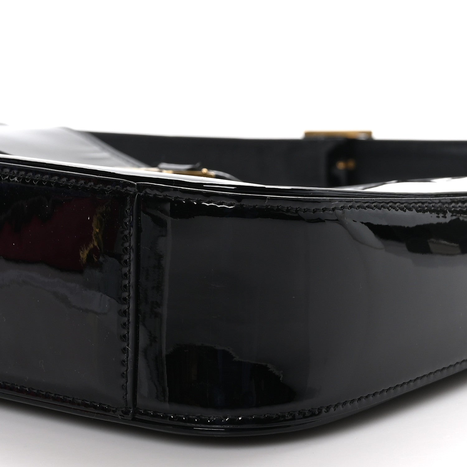 Saint Laurent SAINT LAURENT Patent Calfskin Le 5 A 7 Mini Hobo Black 9 of 9