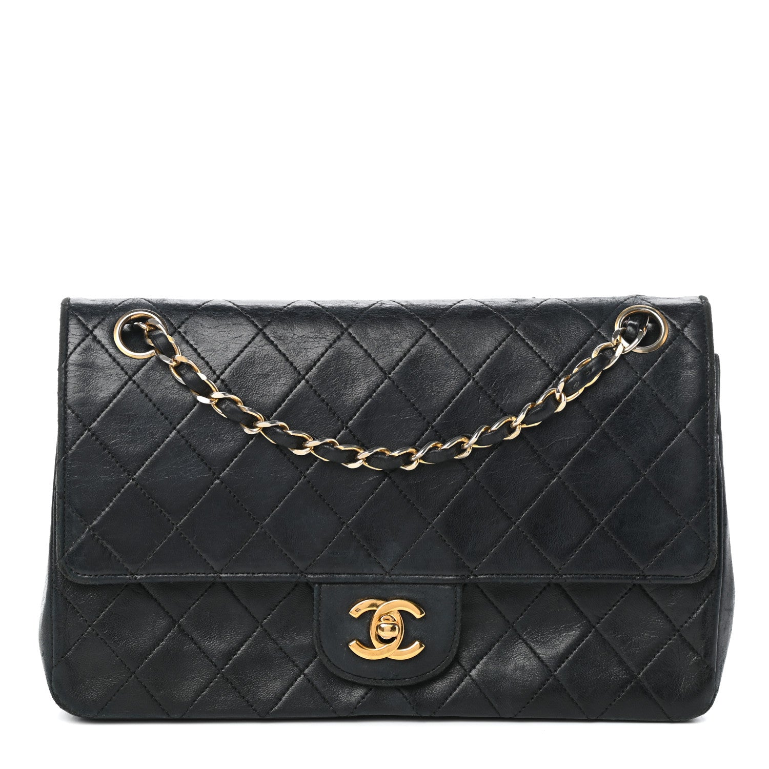 Chanel Lambskin Quilted Medium Double Flap Black 1 of 10