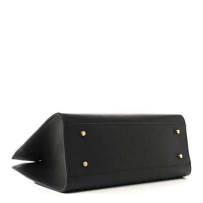 Versace Grained Calfskin Large Virtus Top Handle Shoulder Bag Black 4 of 15
