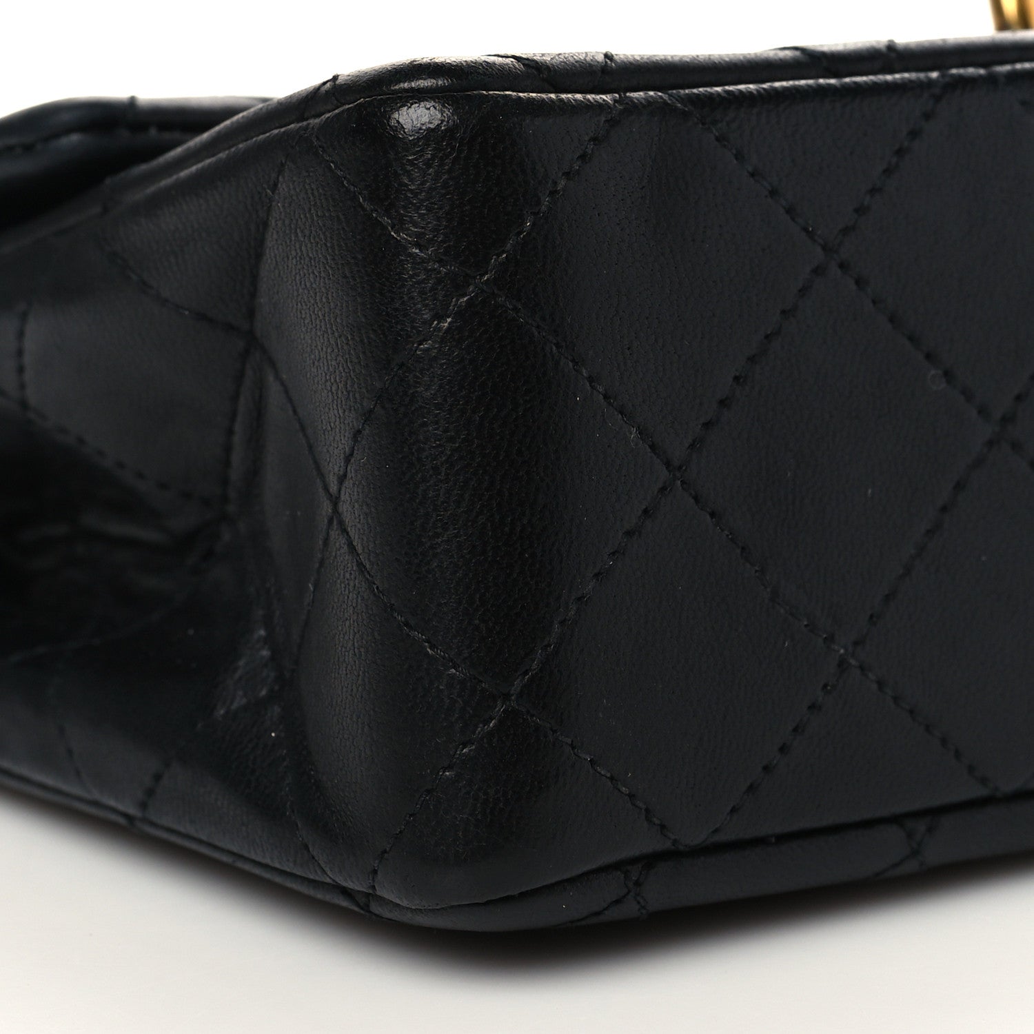 Chanel Lambskin Quilted Small Double Flap Black 7 of 9