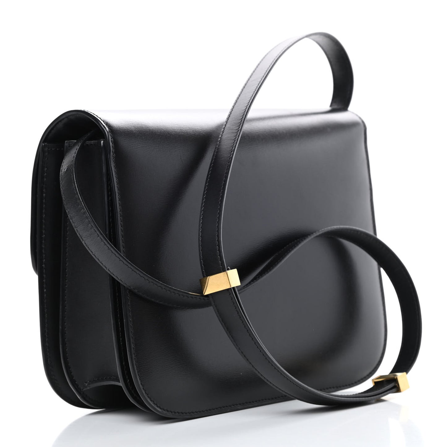 Box Calfskin Medium Classic Box Flap Bag Black