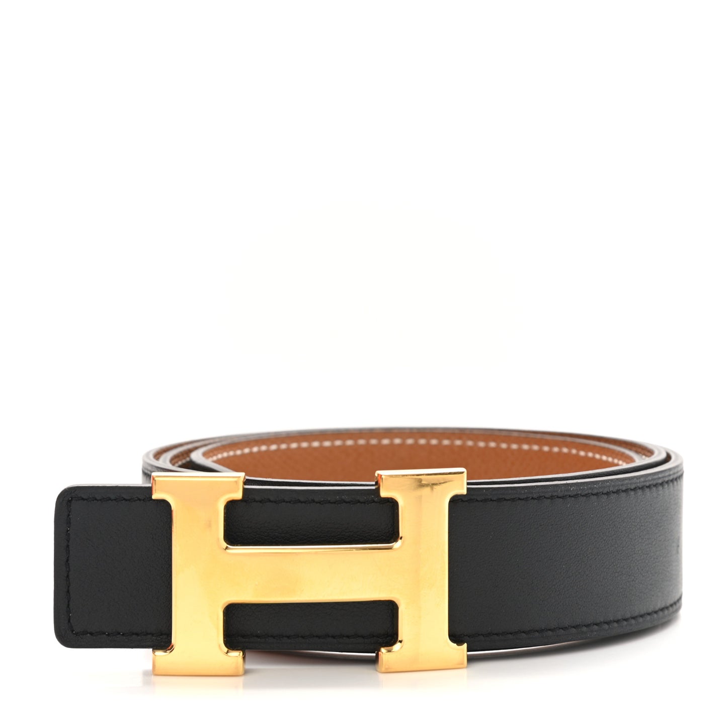 Box Epsom 32mm Constance H Belt 90 Black Gold