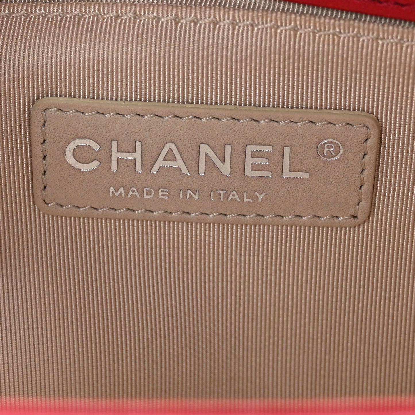 Perforated Lambskin Quilted Medium Boy Flap Red