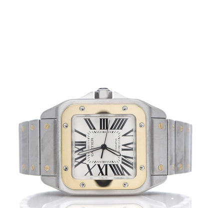 Cartier Stainless Steel 18K Yellow Gold 38mm Santos 100 Automatic Watch 3 of 6