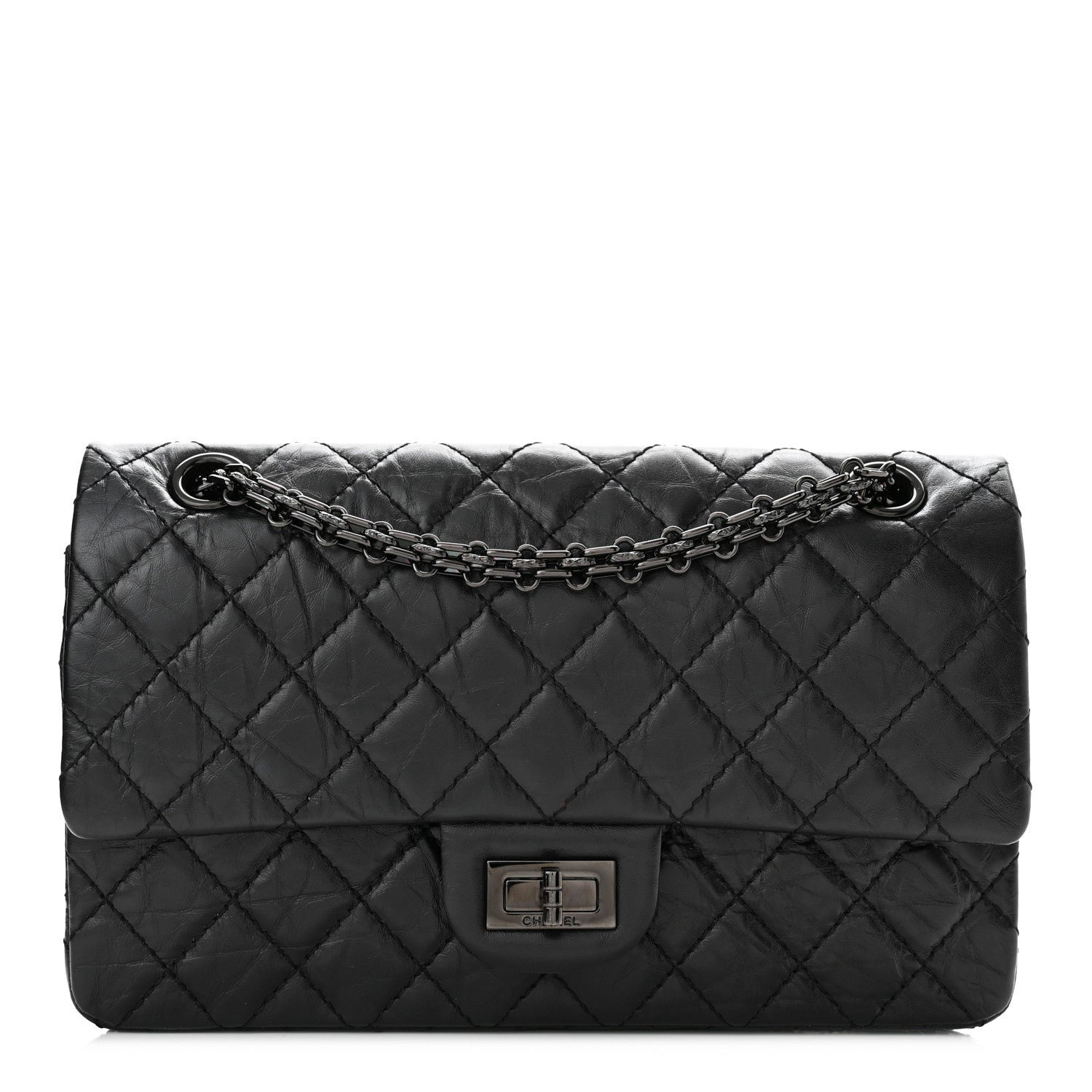 Chanel Aged Calfskin Quilted 2.55 Reissue 225 Flap So Black 1 of 11