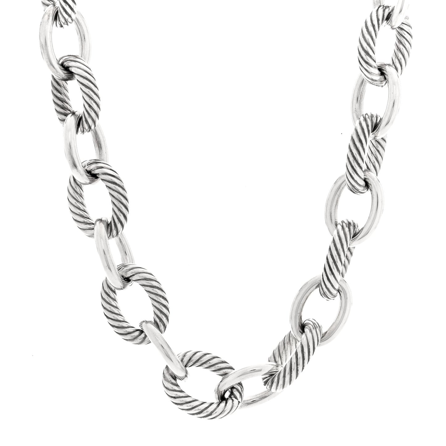 Sterling Silver 17mm Large Oval Link Necklace