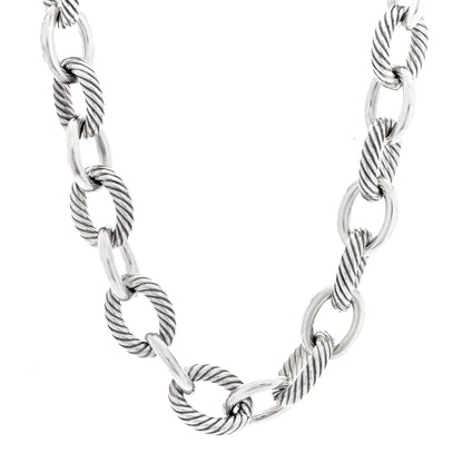 David Yurman Sterling Silver 17mm Large Oval Link Necklace 1 of 4