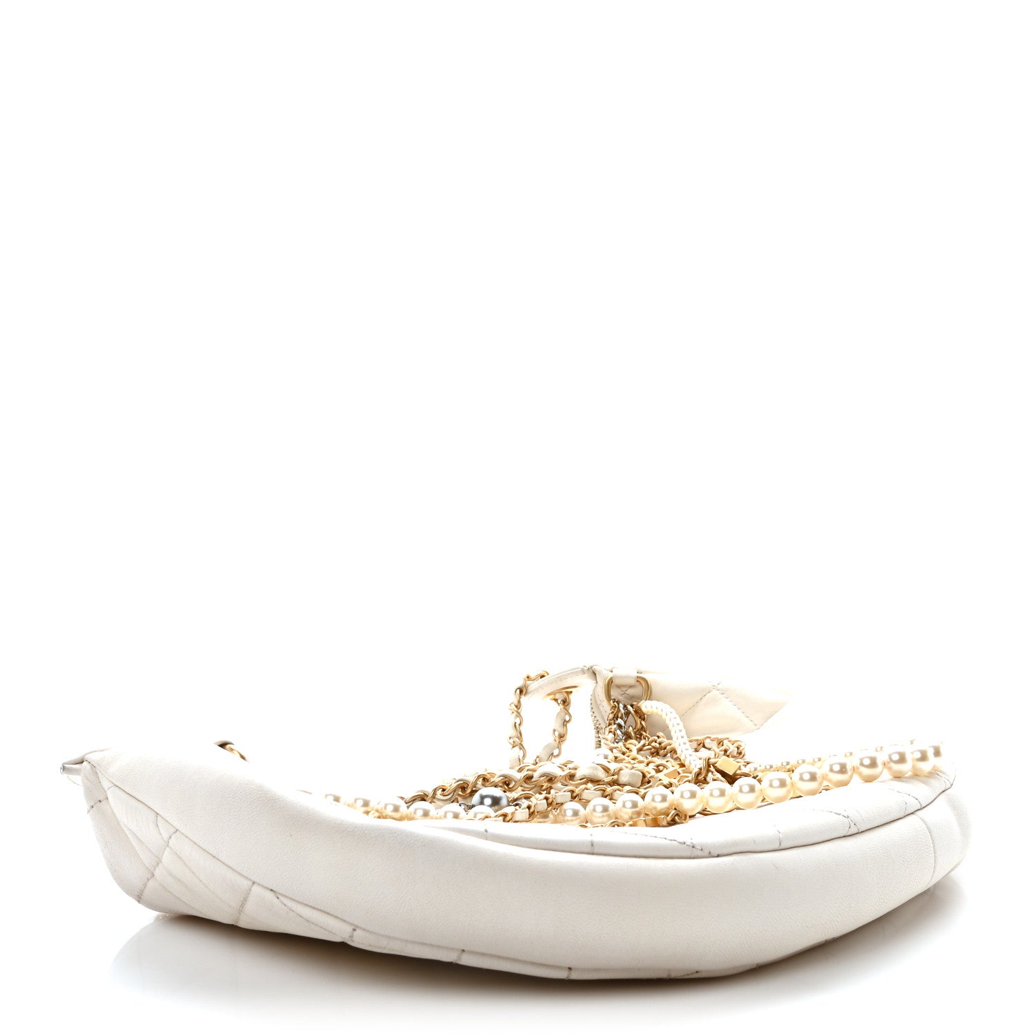 Chanel Lambskin Quilted All About Chains Hobo White 4 of 10