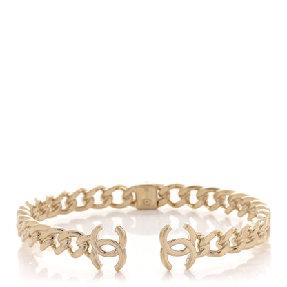 Chanel Metal CC Chain Link Choker Necklace M Gold 1 of 5