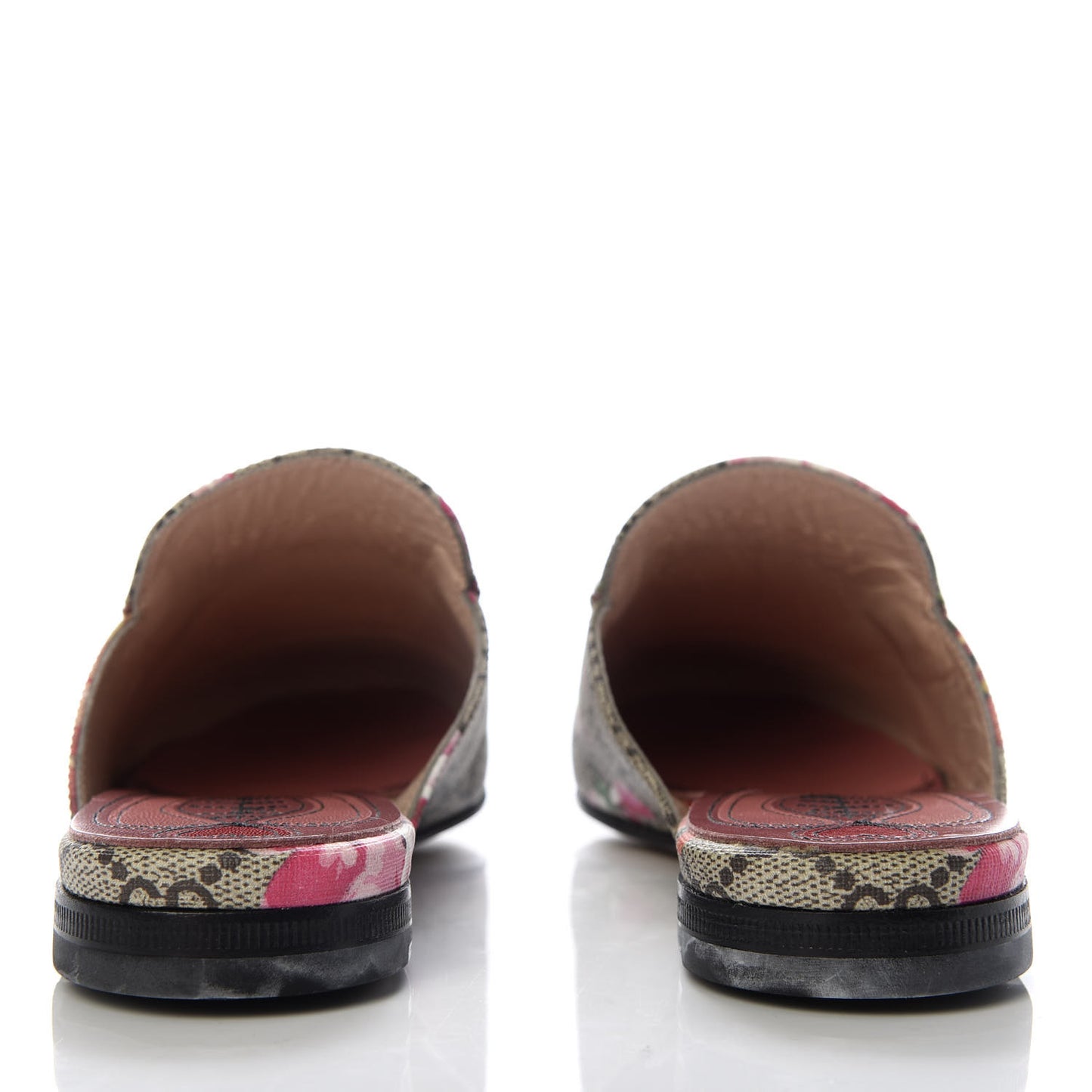 GG Supreme Monogram Blooms Womens Princetown Slippers 35.5 Beige Multicolor Dry Rose