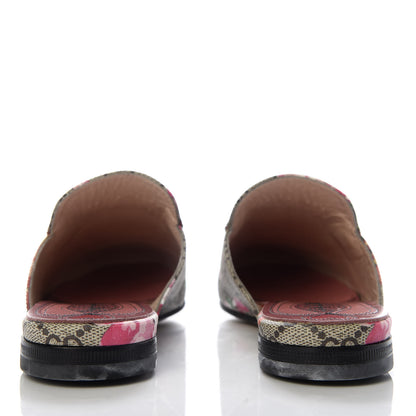 Gucci GG Supreme Monogram Blooms Womens Princetown Slippers 35.5 Beige Multicolor Dry Rose 4 of 10