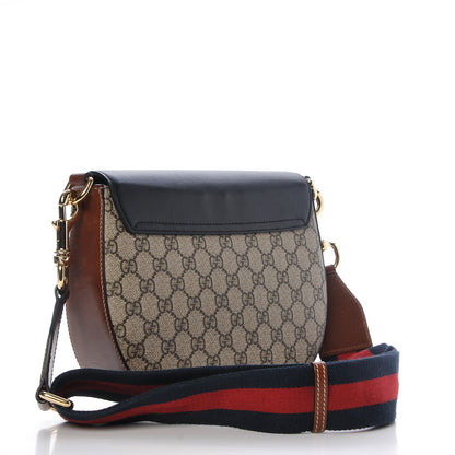 Gucci GG Supreme Monogram Web Medium Padlock Messenger Shoulder Bag Black 3 of 7