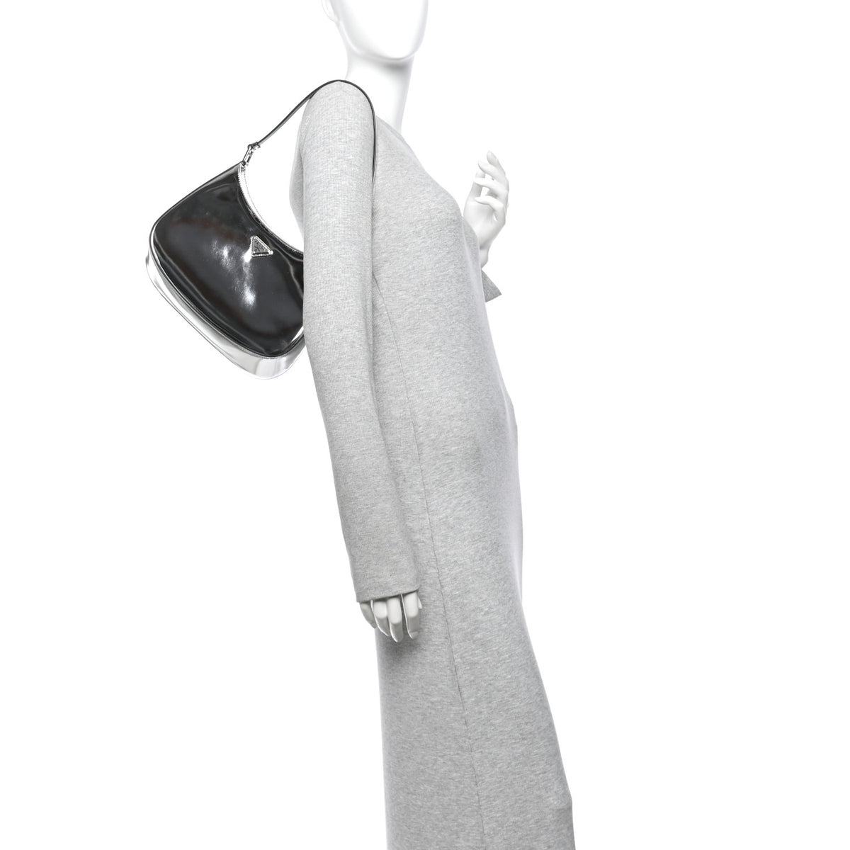 Spazzolato Cleo Shoulder Bag Argento