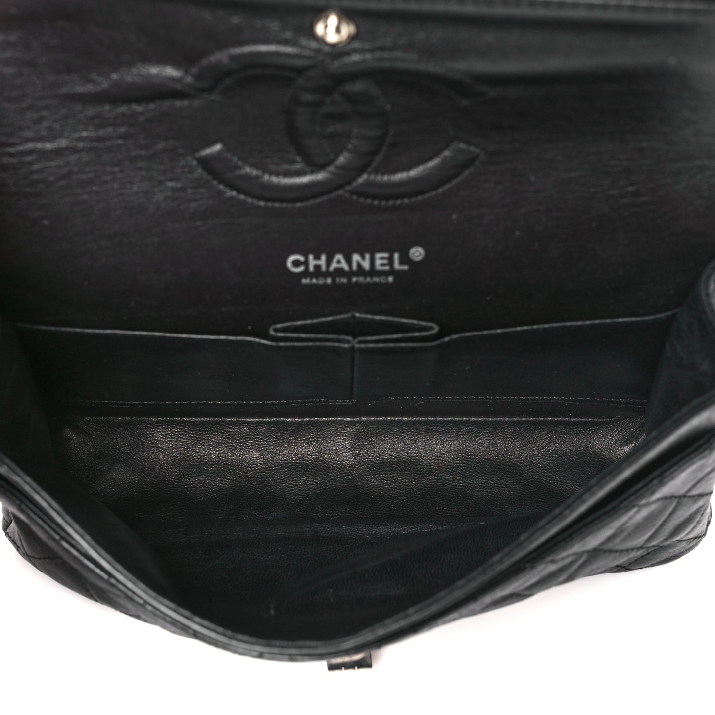 Aged Calfskin Quilted 2.55 Reissue 225 Flap Black