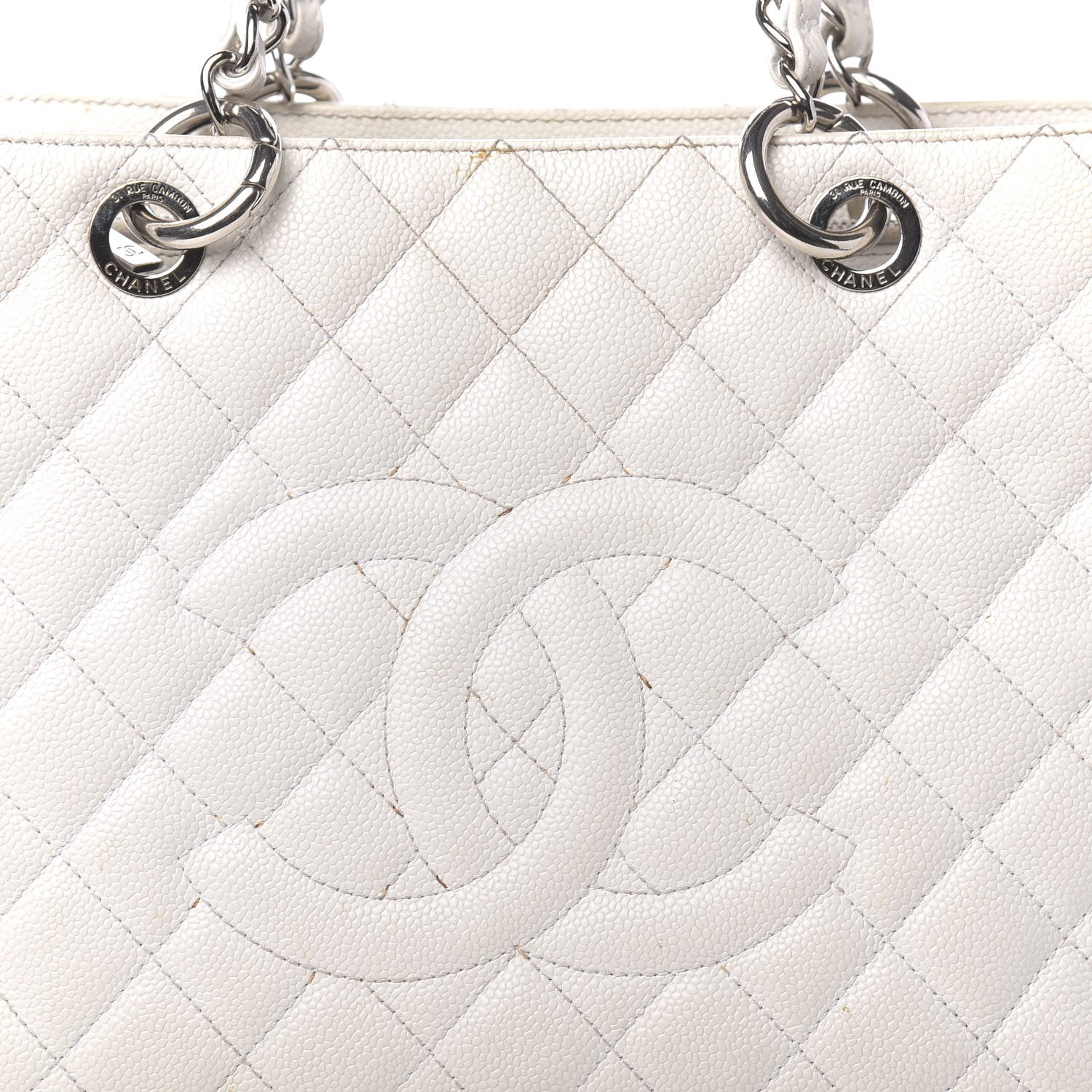 Chanel Caviar Quilted Grand Shopping Tote GST White 22 of 23