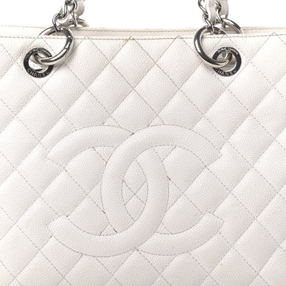 Chanel Caviar Quilted Grand Shopping Tote GST White 22 of 23