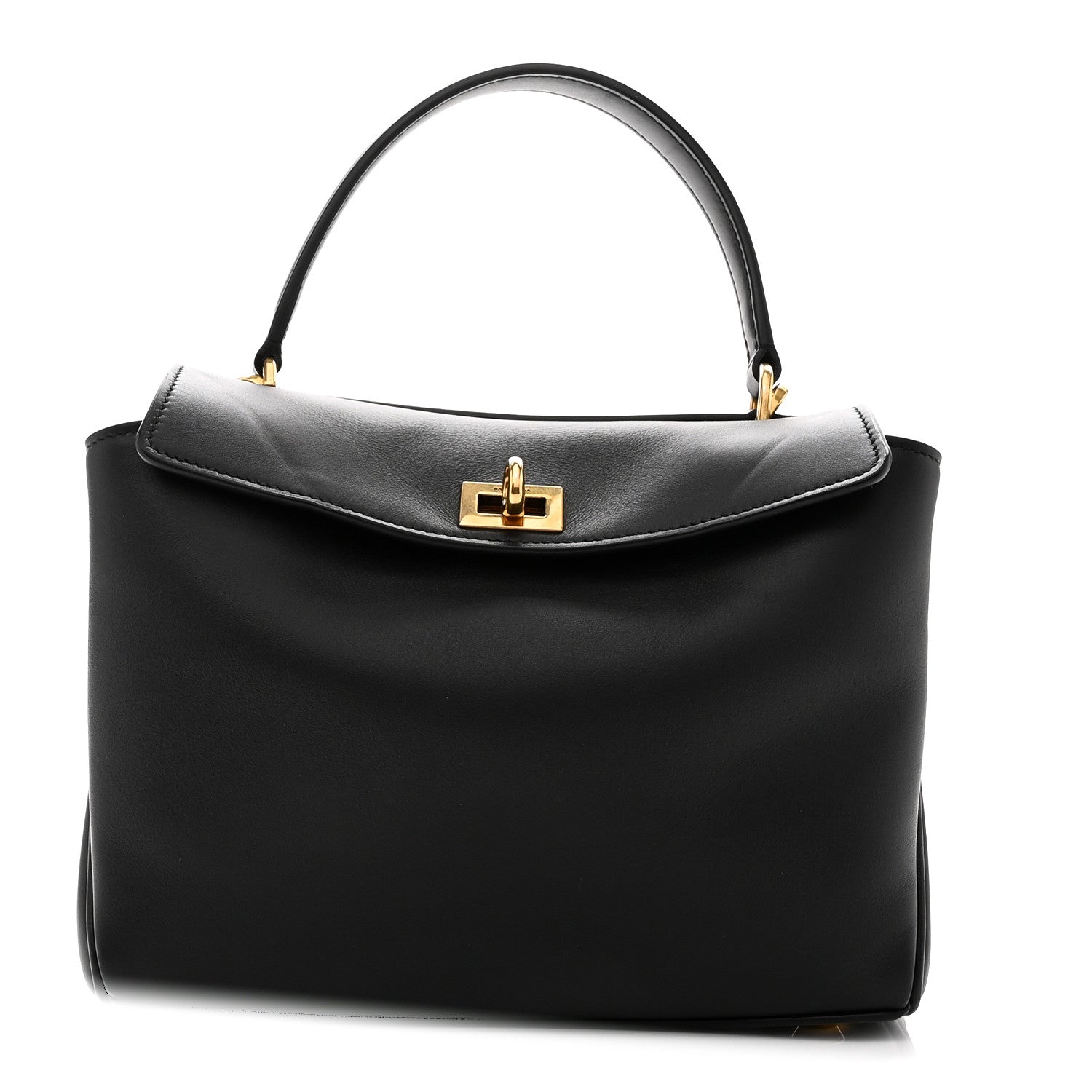 Balenciaga Natural Smooth Calfskin Mini Rodeo Top Handle Handbag Black 1 of 8