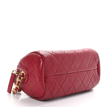 Chanel Shiny Lambskin Quilted Small Fashion Therapy Bowling Bag Rose 4 of 10