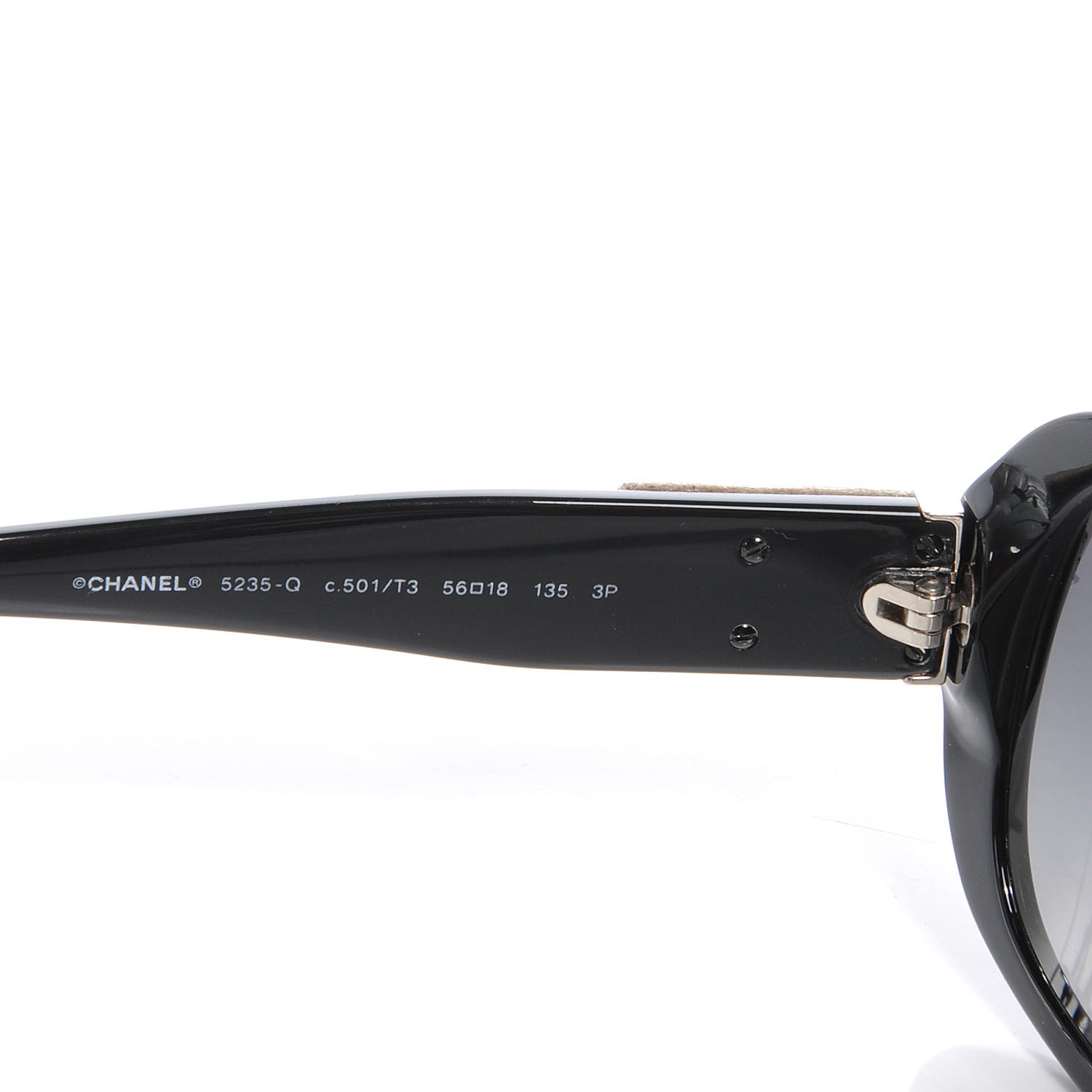 Chanel Acetate CC Turnlock Sunglasses 5235-Q Black Beige 5 of 6