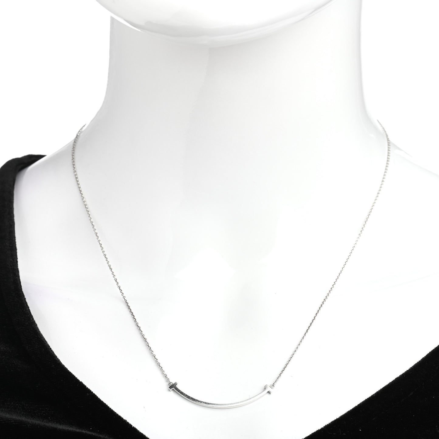 Sterling Silver Small T Smile Pendant Necklace