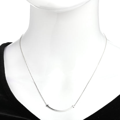 Tiffany Sterling Silver Small T Smile Pendant Necklace 2 of 4
