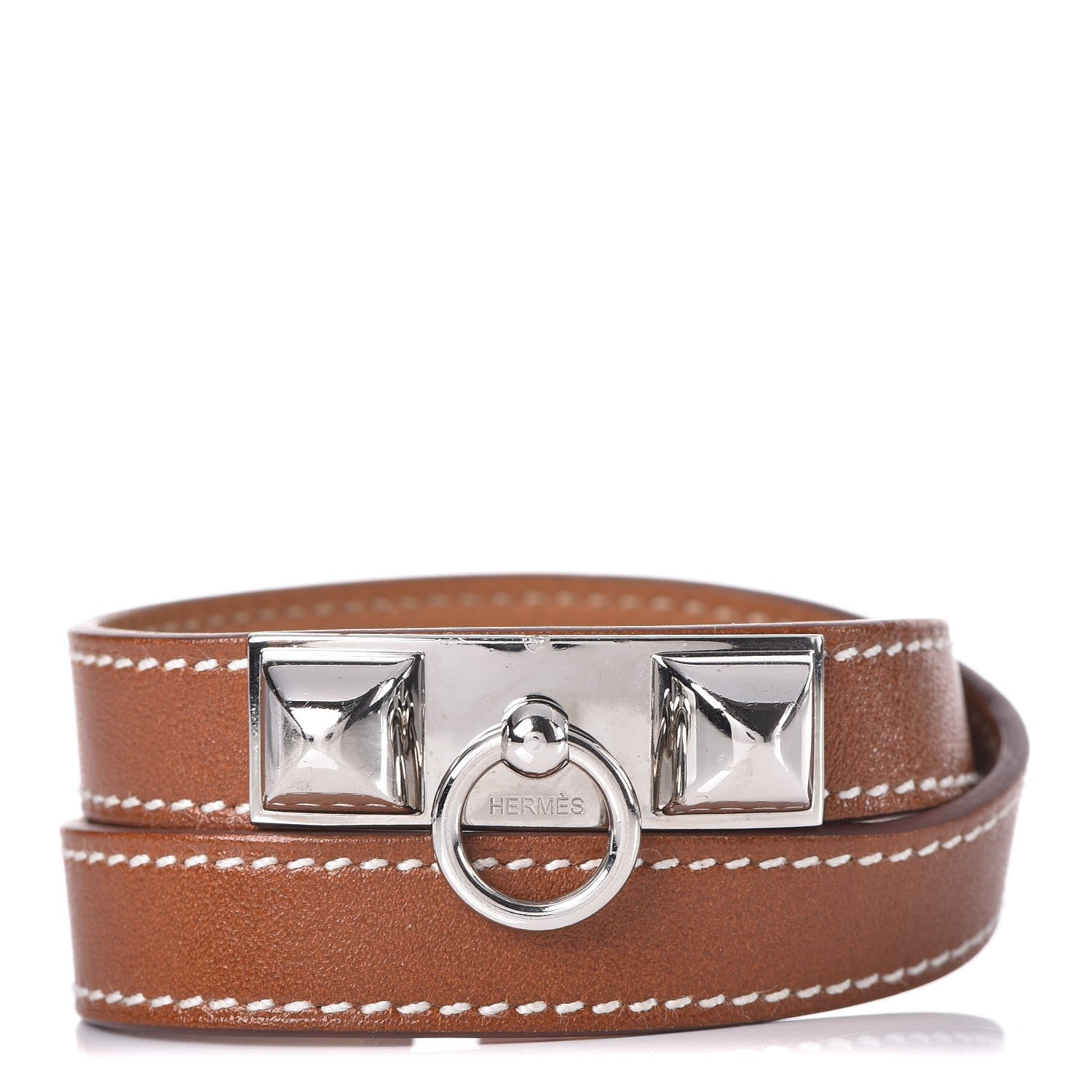Hermes Barenia Rivale Double Tour Bracelet S Fauve 1 of 7