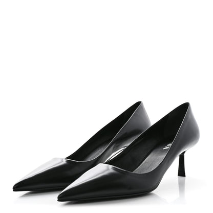 Prada Spazzolato Pointed Toe 55mm Pumps 38 Black 3 of 11