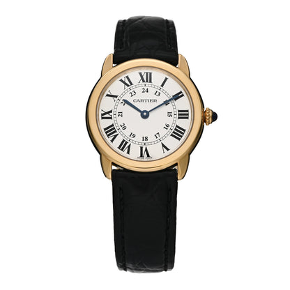 Cartier Stainless Steel 18K Yellow Gold Alligator 29mm Ronde Solo Quartz Watch 1 of 5