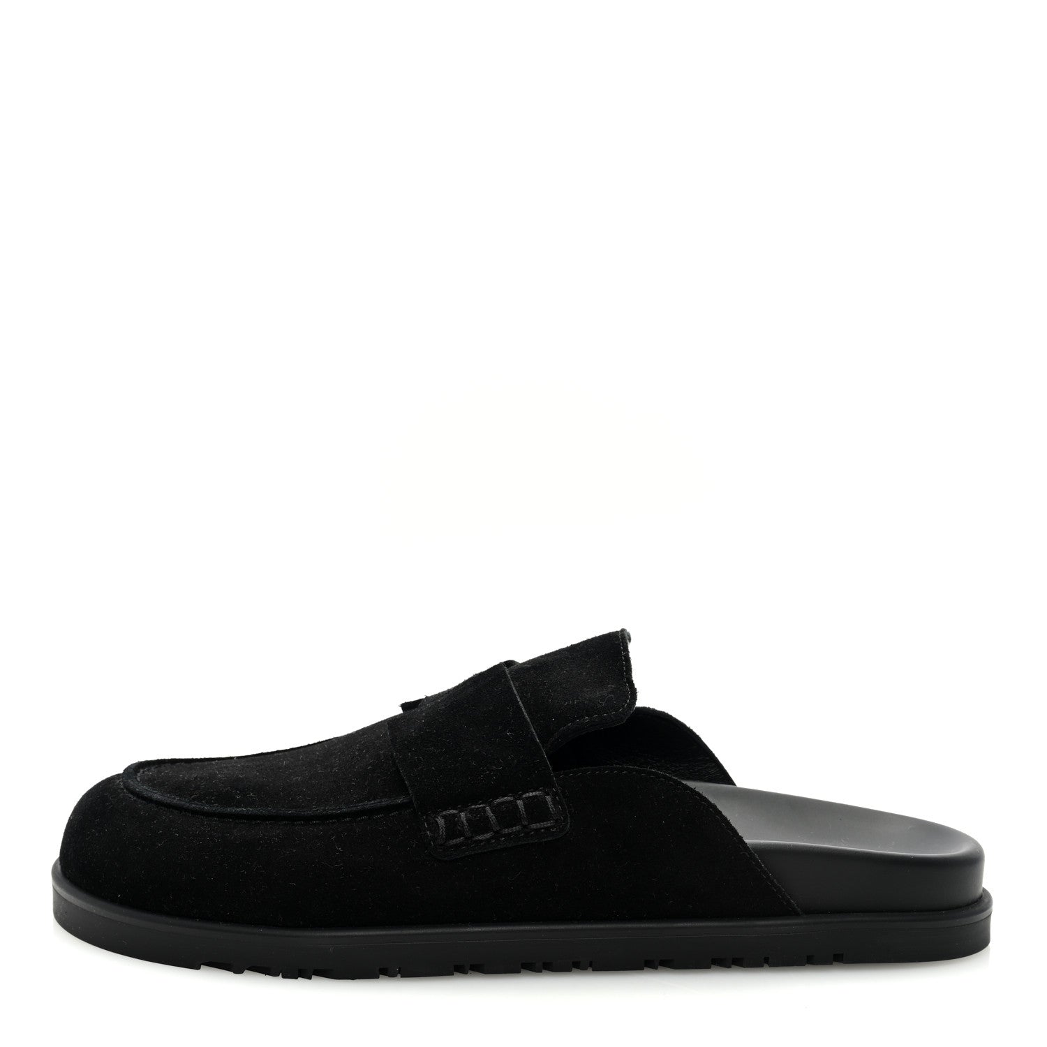 Hermes Suede Calfskin Go Mules 39.5 Black 1 of 7